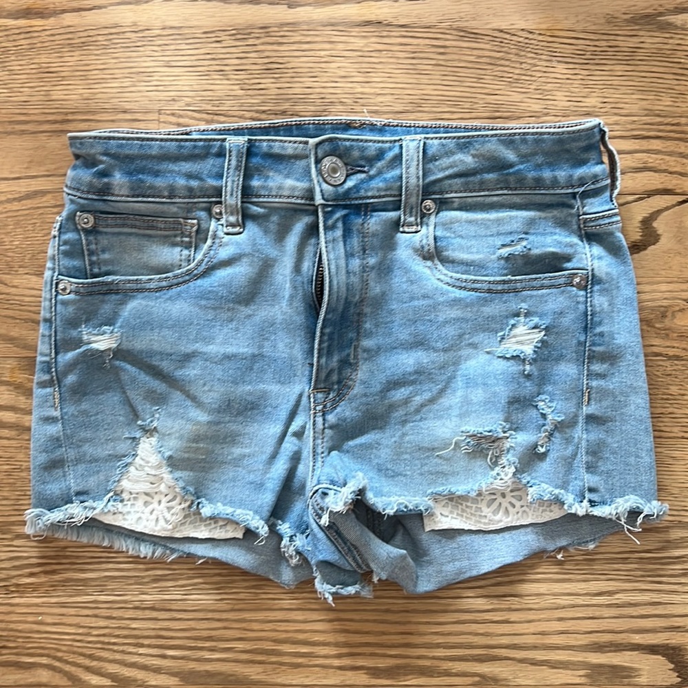 AE High Rise Shortie Shorts